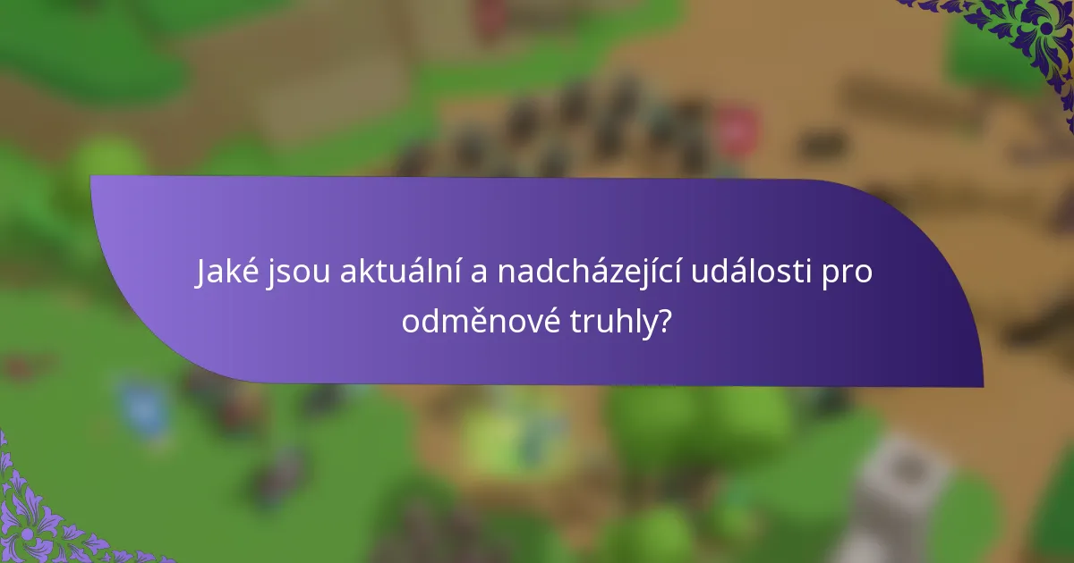 Jaké jsou aktuální a nadcházející události pro odměnové truhly?