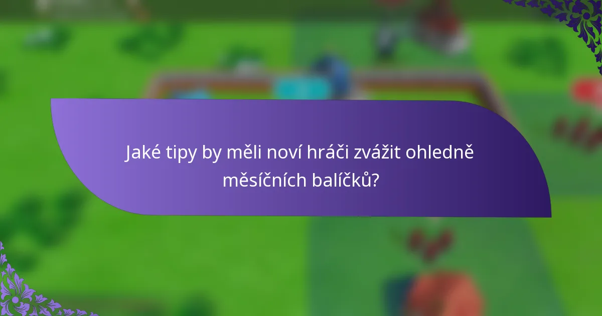 Jaké tipy by měli noví hráči zvážit ohledně měsíčních balíčků?